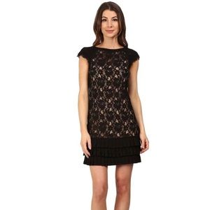 Jessica Simpson Lace Hem Cocktail Dress